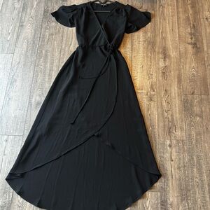 Love Reign Black High Low Wrap Dress